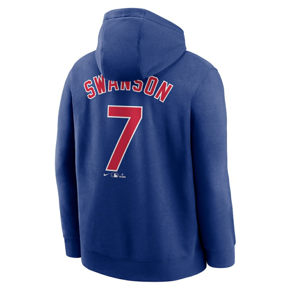 Dansby Swanson Chicago Cubs Player Name & Number Club Pullover Hoodie Royal