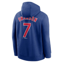 Dansby Swanson Chicago Cubs Player Name & Number Club Pullover Hoodie Royal