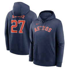 Jose Altuve Houston Astros Player Name & Number Club Fleece Pullover Hoodie Navy