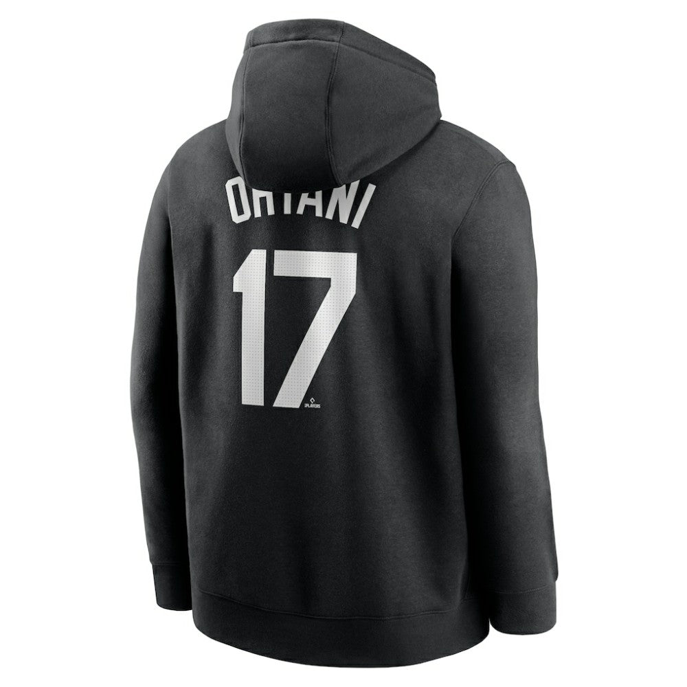Shohei Ohtani Los Angeles Dodgers Player Name & Number Club Fleece Pullover Hoodie Black