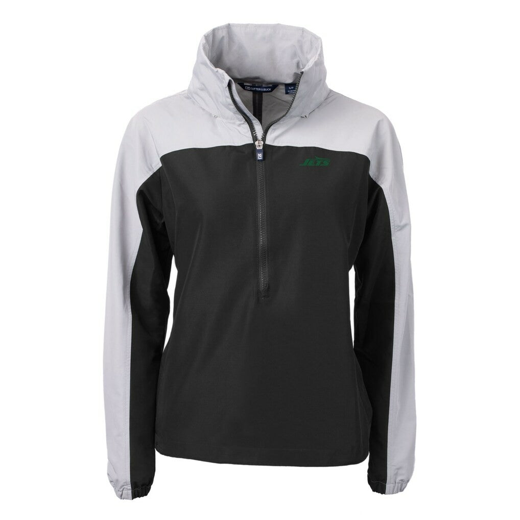 New York Jets Cutter & Buck Women's Primary Logo Charter Eco Recycled Half-Zip Hoodie Anorak Jacket - Black on sale
