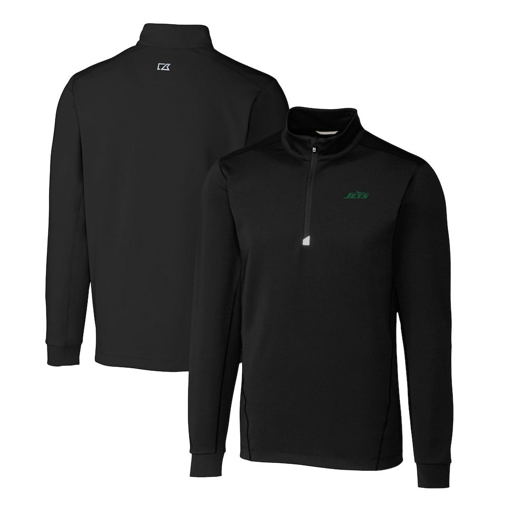 New York Jets Cutter & Buck Primary Logo Traverse Stretch Quarter-Zip Top - Black sale