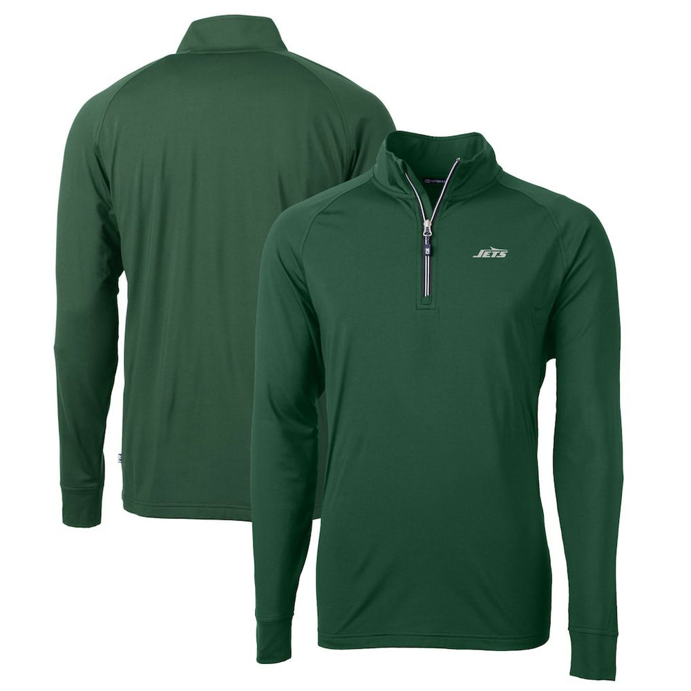 New York Jets Cutter & Buck Primary Logo Adapt Eco Knit Stretch Recycled Quarter-Zip Top - Hunter Green outlet