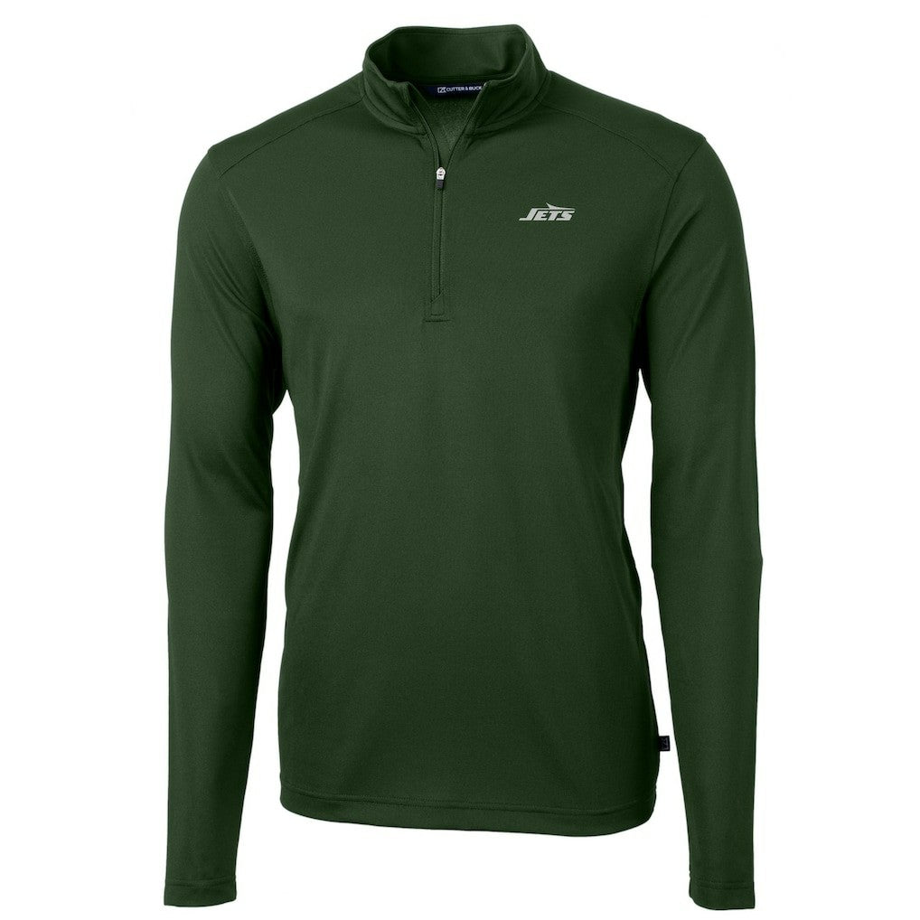 New York Jets Cutter & Buck Primary Logo Virtue Eco Pique Recycled Quarter-Zip Pullover Top - Hunter Green outlet