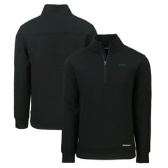 New York Jets Cutter & Buck Primary Logo Roam Eco Recycled Quarter-Zip Pullover Top - Black sale