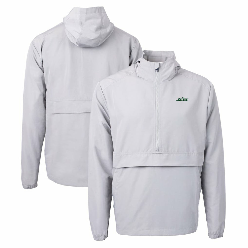 New York Jets Cutter & Buck Primary Logo Charter Eco Recycled Half-Zip Anorak Jacket - Gray on sale