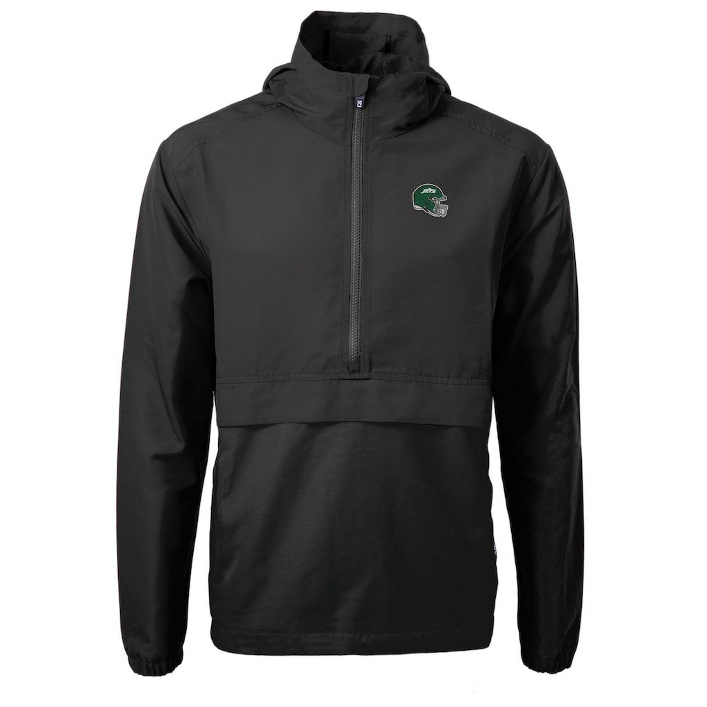 New York Jets Cutter & Buck Helmet Charter Eco Recycled Half-Zip Anorak Jacket - Black on sale