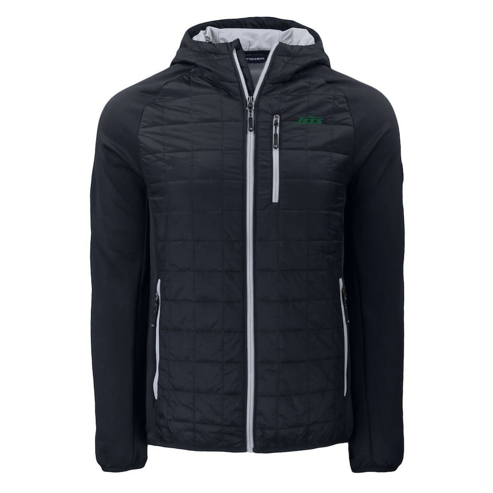 New York Jets Cutter & Buck Primary Logo Rainier PrimaLoft Eco Full-Zip Hybrid Jacket - Black cheap