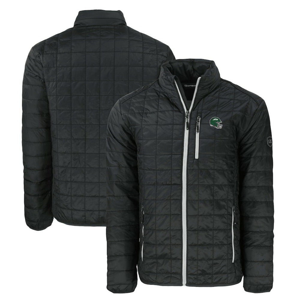 New York Jets Cutter & Buck Big & Tall Helmet Rainier PrimaLoft Eco Insulated Full-Zip Puffer Jacket - Black cheap