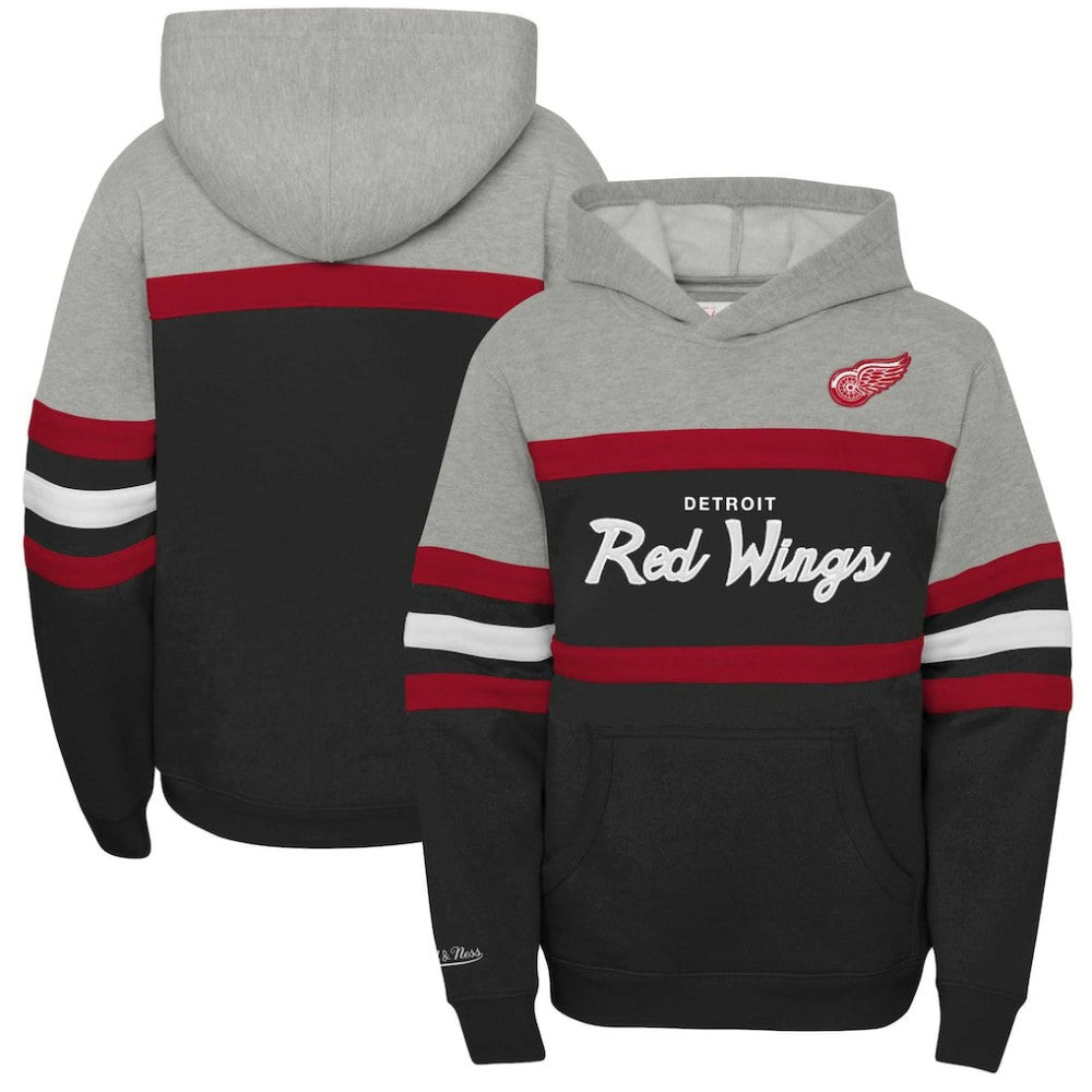 Detroit Red Wings Mitchell & Ness Youth Head Coach Pullover Hoodie - Black Hoodies
