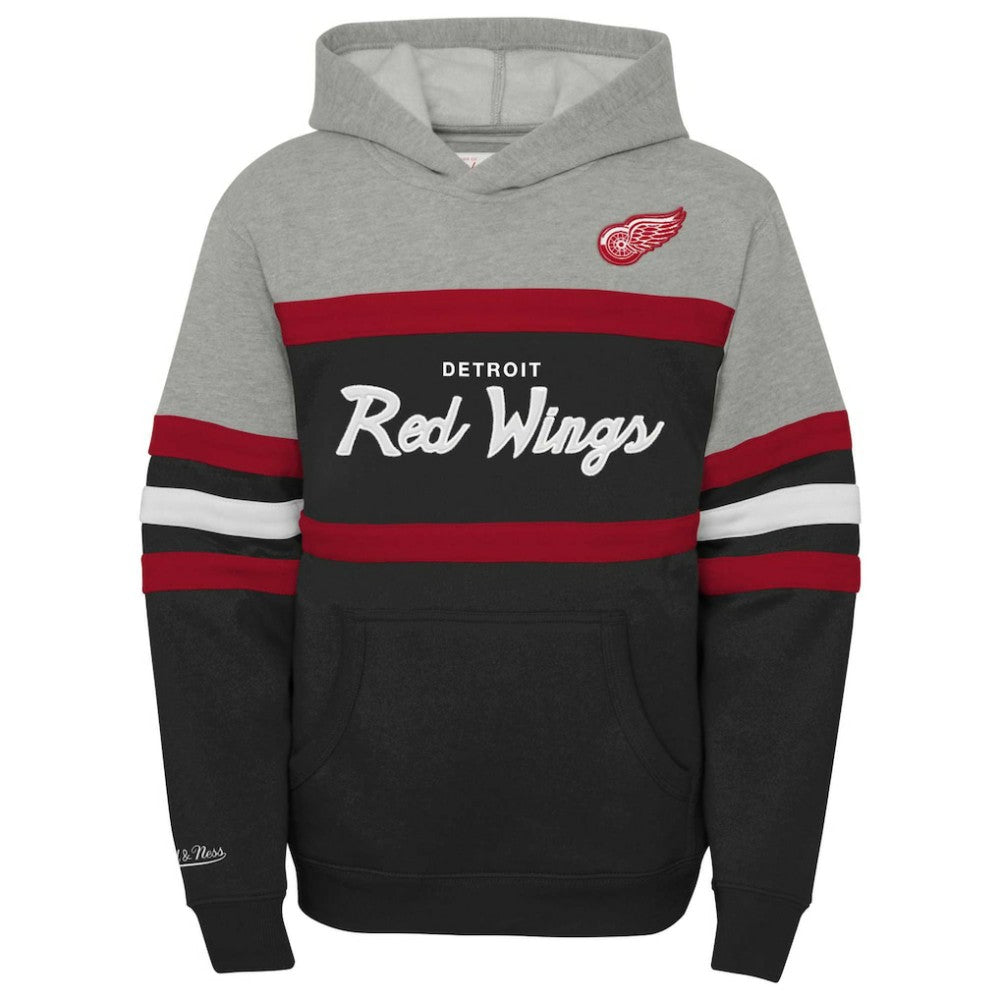 Detroit Red Wings Mitchell & Ness Youth Head Coach Pullover Hoodie - Black Hoodies