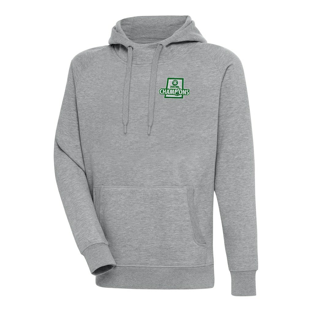 Boston Celtics Antigua 2024 NBA Finals Champions Victory Raglan Pullover Hoodie - Heather Gray on sale