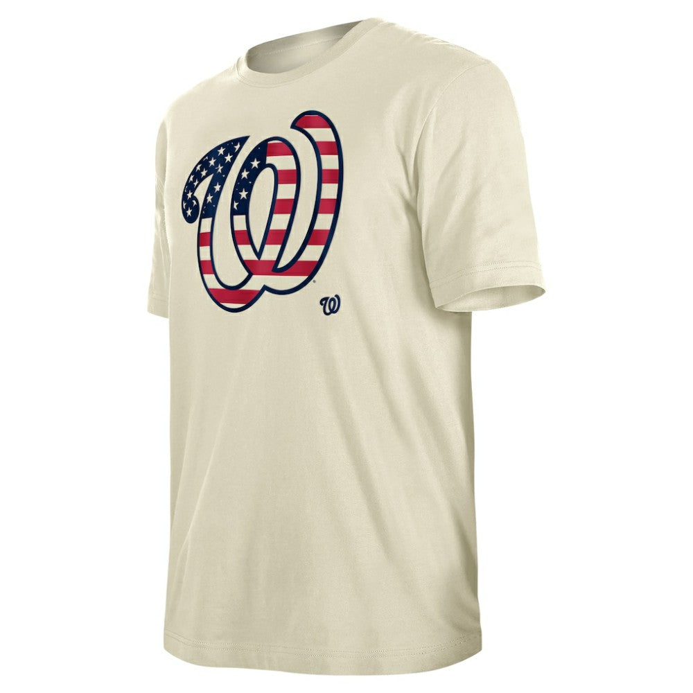 Washington Nationals Americana Flag Fill T-Shirt Cream