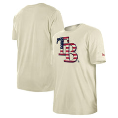 Tampa Bay Rays Americana Flag Fill T-Shirt Cream