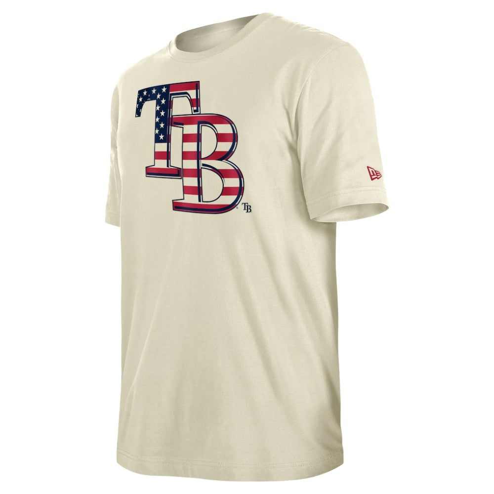 Tampa Bay Rays Americana Flag Fill T-Shirt Cream