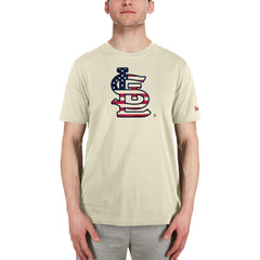 St. Louis Cardinals Americana Flag Fill T-Shirt Cream