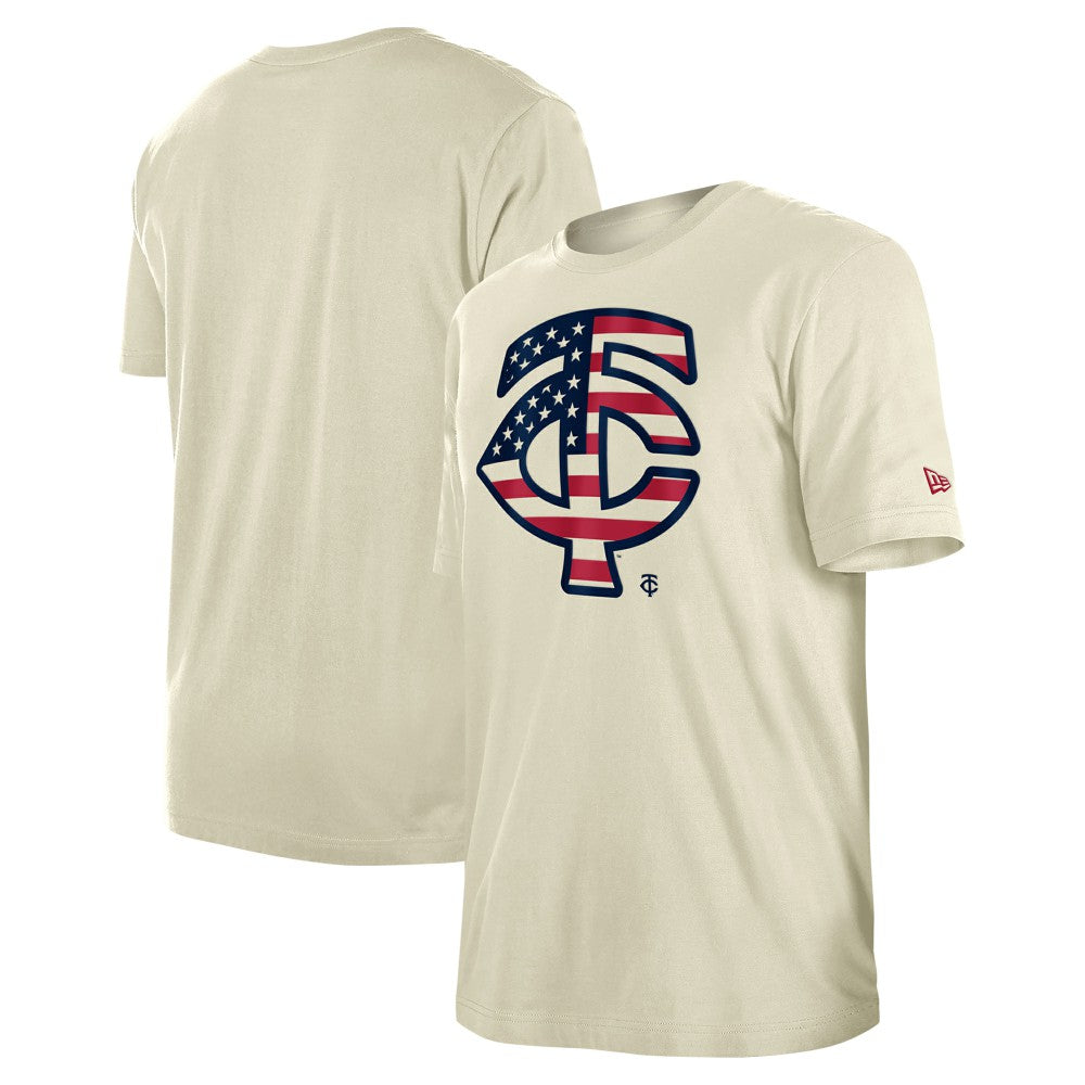 Minnesota Twins Americana Flag Fill T-Shirt Cream