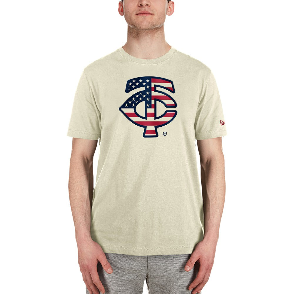 Minnesota Twins Americana Flag Fill T-Shirt Cream