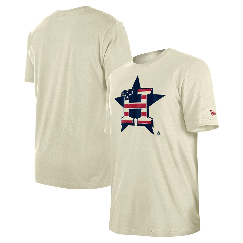 Houston Astros Americana Flag Fill T-Shirt Cream