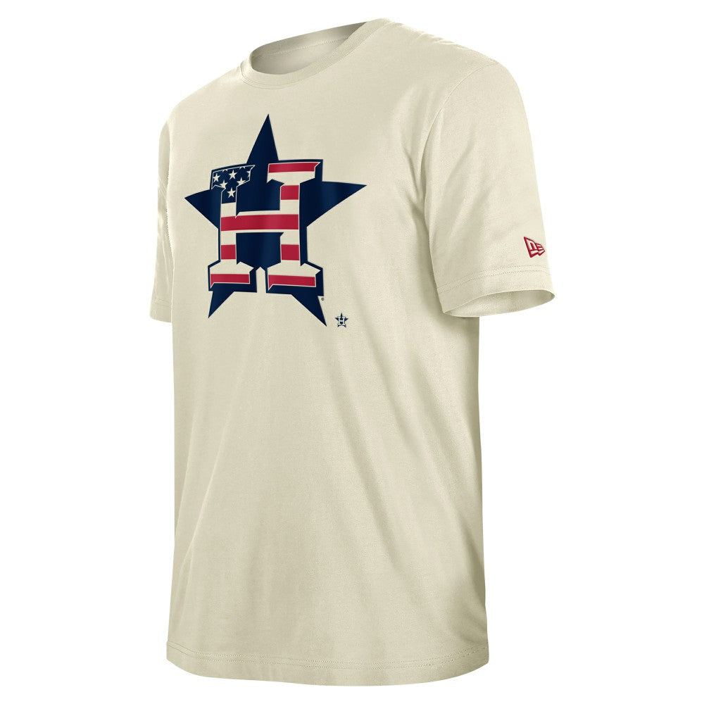 Houston Astros Americana Flag Fill T-Shirt Cream