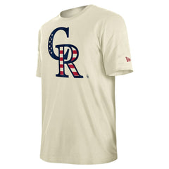 Colorado Rockies Americana Flag Fill T-Shirt Cream