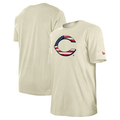 Cincinnati Reds Americana Flag Fill T-Shirt Cream