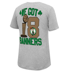 Boston Celtics Stadium Essentials 18-Time NBA Finals Champions We Got 18 Banners T-Shirt - Heather Gray on sale