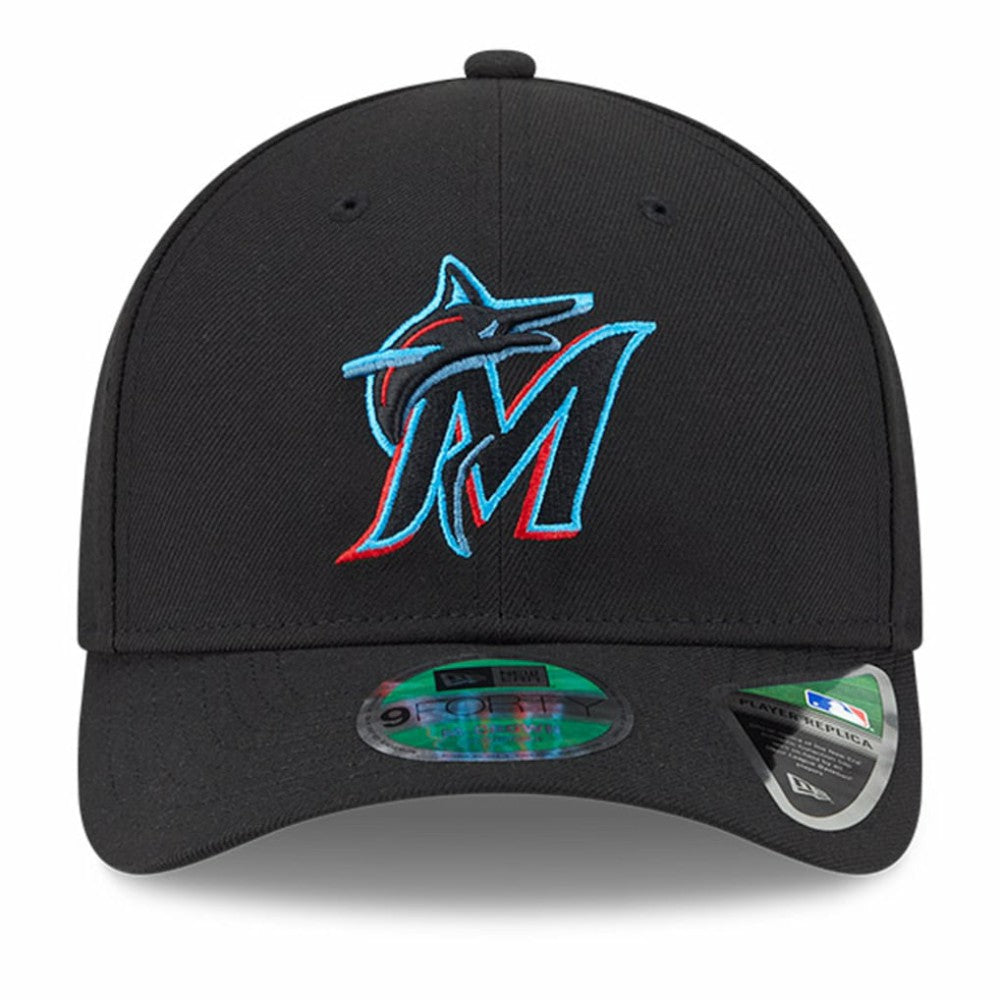 Miami Marlins Player Replica 9FORTY Adjustable Hat Black