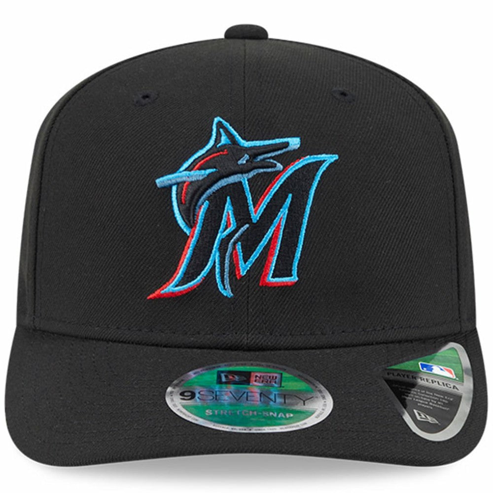 Miami Marlins Player Replica 9SEVENTY Adjustable Hat Black
