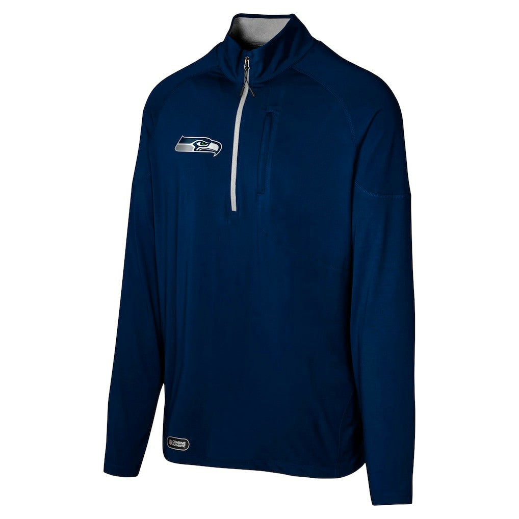 Seattle Seahawks Grind Iron Quarter-Zip Top - College Navy sale