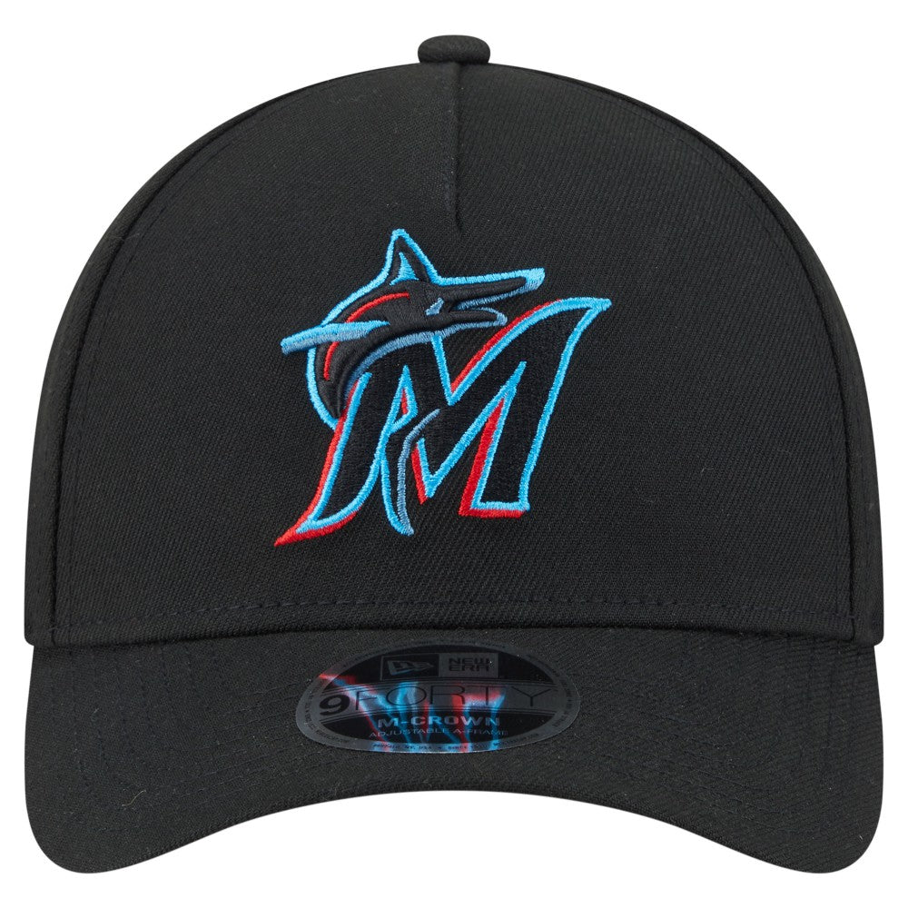 Miami Marlins 9FORTY M-Crown Adjustable Hat Black