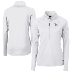 Cleveland Guardians Cutter & Buck Women's Adapt Eco Knit Stretch Recycled Half-Zip DryTec Top White