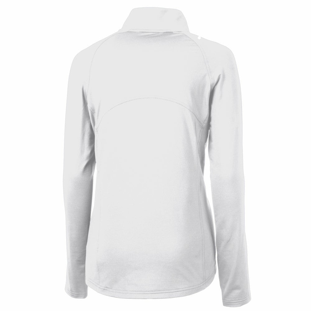 Cleveland Guardians Cutter & Buck Women's Adapt Eco Knit Stretch Recycled Half-Zip DryTec Top White