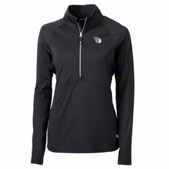 Cleveland Guardians Cutter & Buck Women's Adapt Eco Knit Stretch Recycled Half-Zip DryTec Top Black