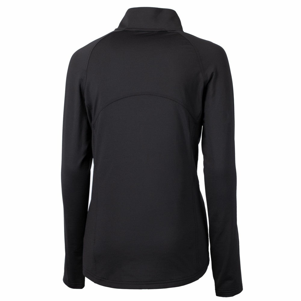 Cleveland Guardians Cutter & Buck Women's Adapt Eco Knit Stretch Recycled Half-Zip DryTec Top Black