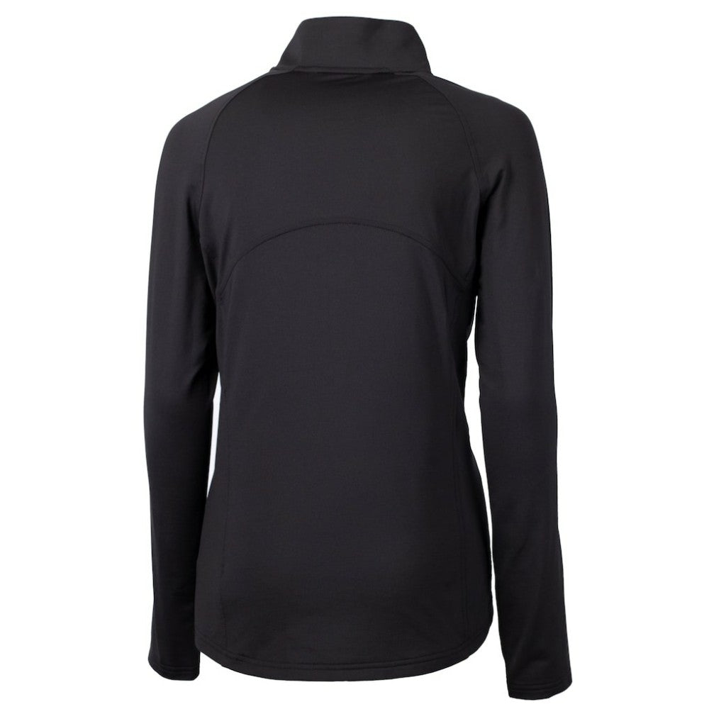 San Diego Padres Cutter & Buck Women's Adapt Eco Knit Stretch Recycled Half-Zip DryTec Top Black