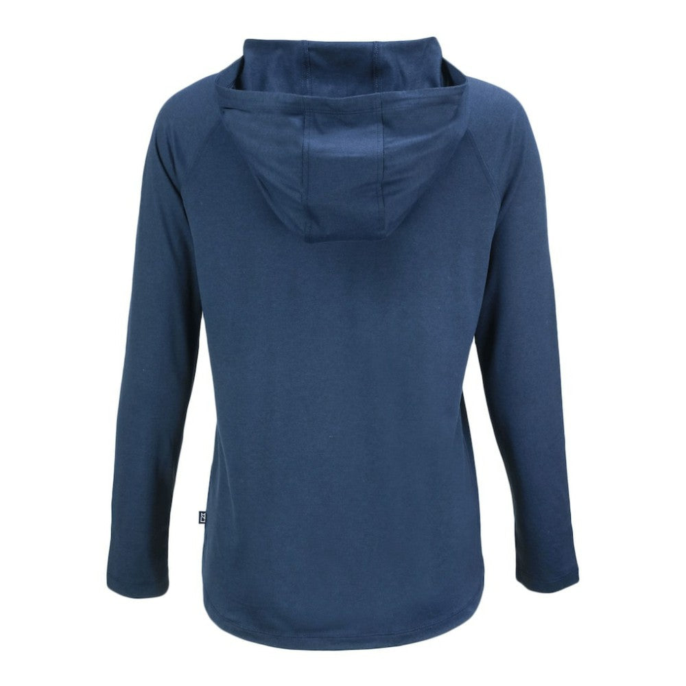Philadelphia Phillies Cutter & Buck Women's Coastline Epic Comfort Eco Recycled Raglan Long Sleeve Hoodie T-Shirt Navy