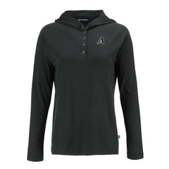 Arizona Diamondbacks Cutter & Buck Women's Coastline Epic Comfort Eco Recycled Raglan Long Sleeve Hoodie T-Shirt Black