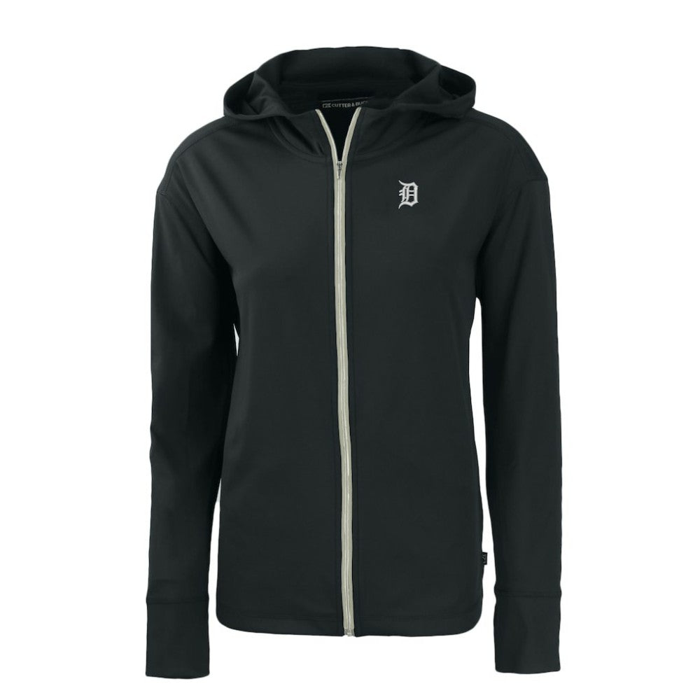 Detroit Tigers Cutter & Buck Women's Daybreak Eco Recycled Full-Zip Hoodie Black