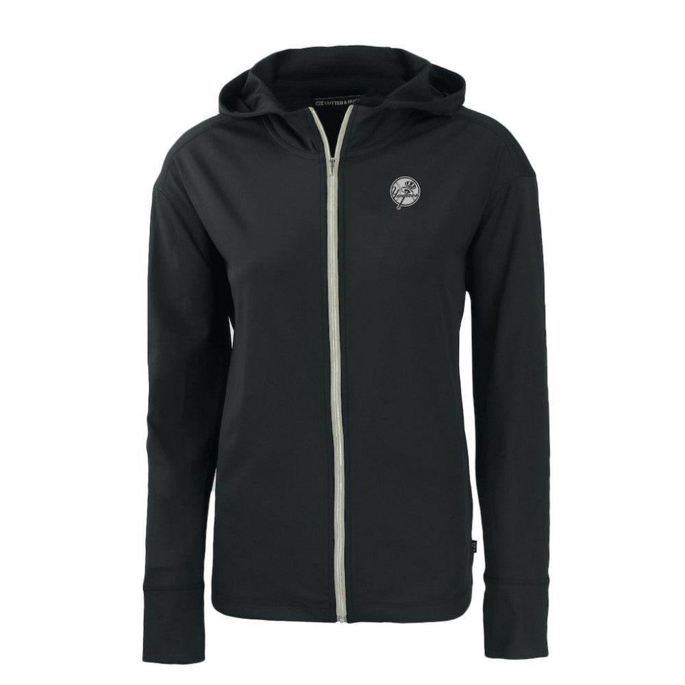 New York Yankees Cutter & Buck Women's Daybreak Eco Recycled Full-Zip Hoodie Black
