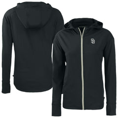 San Diego Padres Cutter & Buck Women's Daybreak Eco Recycled Full-Zip Hoodie Black