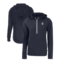 Minnesota Twins Cutter & Buck Women's Daybreak Eco Recycled Half-Zip Hoodie Navy