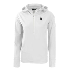 Detroit Tigers Cutter & Buck Women's Daybreak Eco Recycled Half-Zip Hoodie White