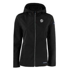 New York Yankees Cutter & Buck Women's Evoke Eco Softshell Recycled Full-Zip Hoodie Jacket Black