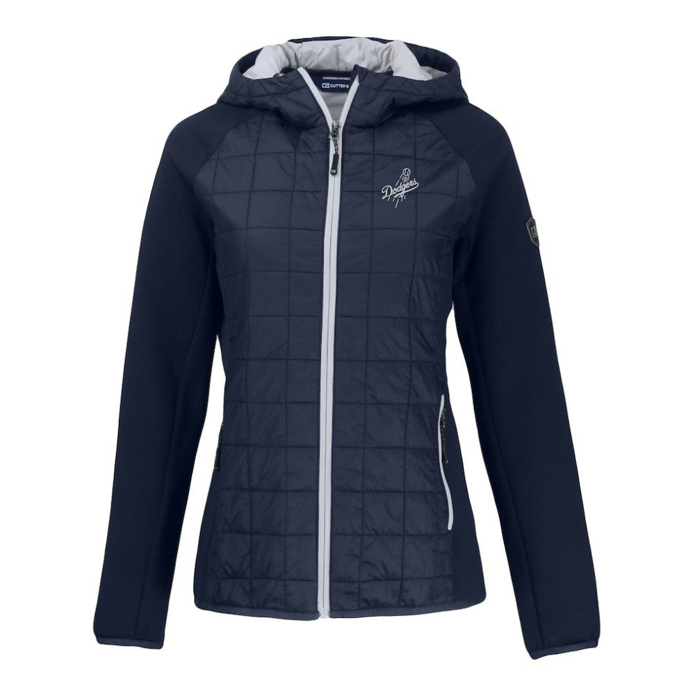 Los Angeles Dodgers Cutter & Buck Women's Rainier Primaloft Eco Full-Zip Hybrid Jacket Navy