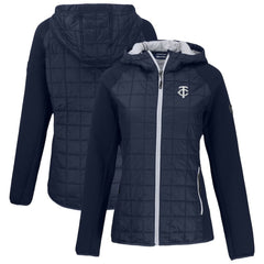 Minnesota Twins Cutter & Buck Women's Rainier Primaloft Eco Full-Zip Hybrid Jacket Navy