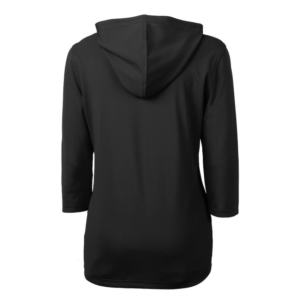 Arizona Diamondbacks Cutter & Buck Women's Virtue Eco Pique Half-Zip 3/4 Sleeve Pullover Hoodie Black
