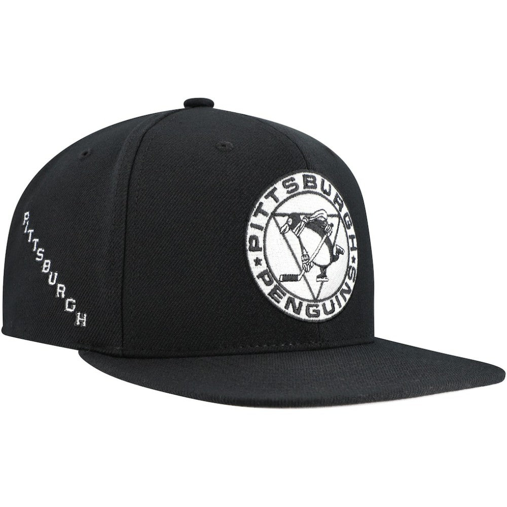 Pittsburgh Penguins Mitchell & Ness Team Snapback Hat - Black Hats