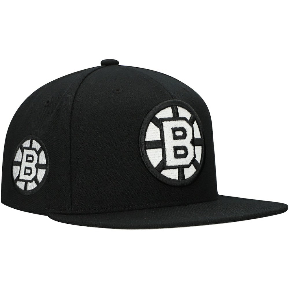 Boston Bruins Mitchell & Ness Team Snapback Hat - Black Hats