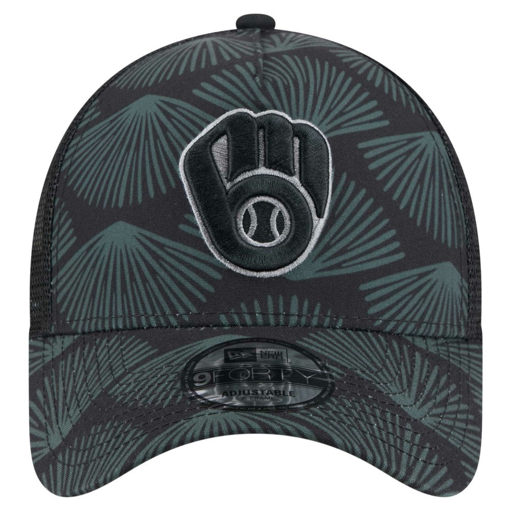 Milwaukee Brewers 9FORTY A-Frame Trucker Adjustable Hat Black